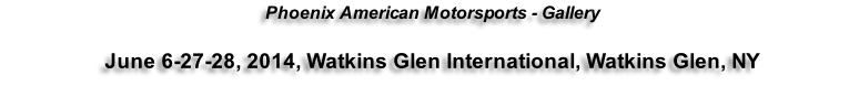 Phoenix American Motorsports - Gallery  June 6-27-28, 2014, Watkins Glen International, Watkins Glen, NY